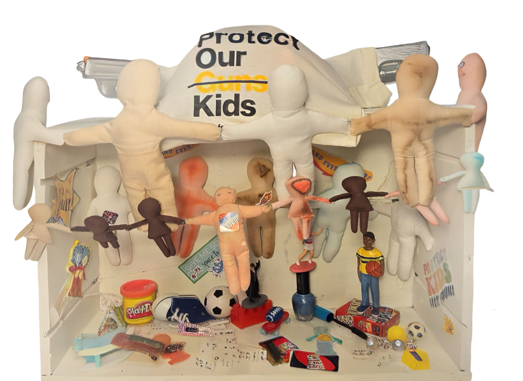 Children mixed-media collage by Nancy Hill