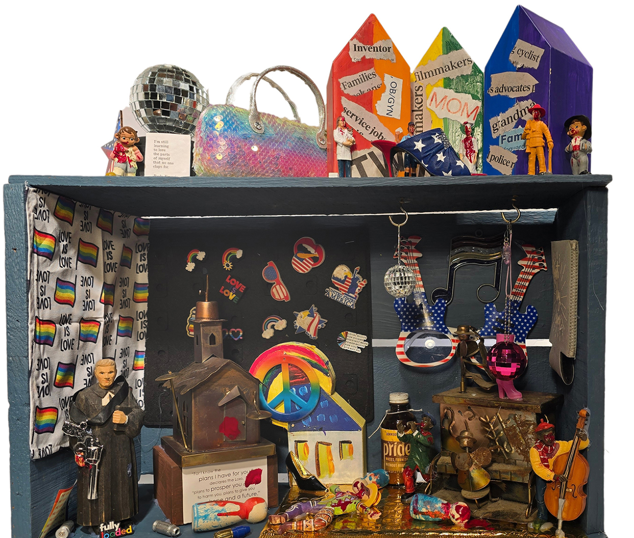 LGBTQ+ mixed-media collage by Nancy Hill