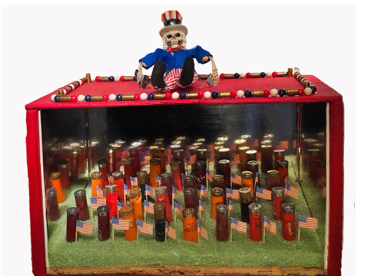 Military mixed-media collage by Nancy Hill